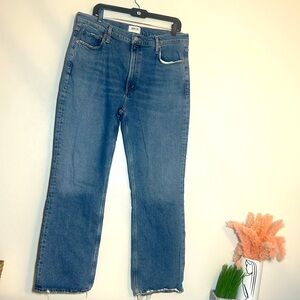 Agolde Vintage High Rise Straight Blue Denim Jeans 33